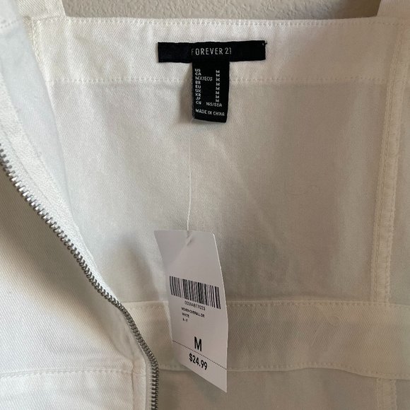 Forever 21 White Denim Overall Mini Dress - Picture 8 of 8